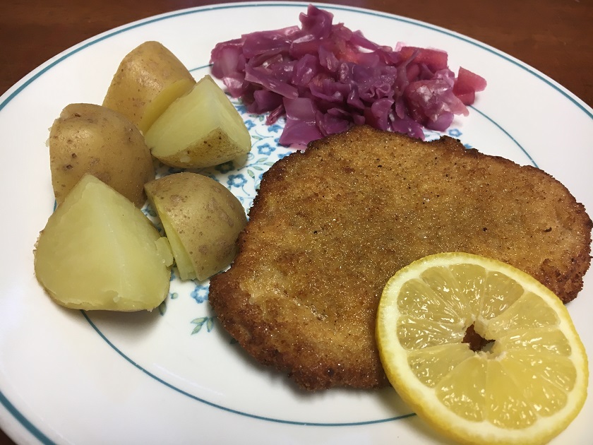Pork Schnitzel with Red Cabbage